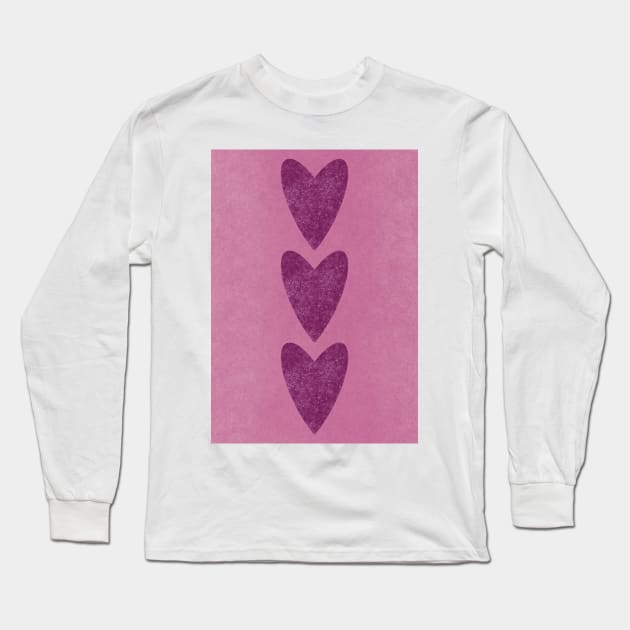 Three Hearts Long Sleeve T-Shirt by Fullspace